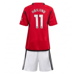 Manchester United Rasmus Hojlund #11 Domaci Dres za Dječji 2023-24 Kratak Rukavima (+ kratke hlače)